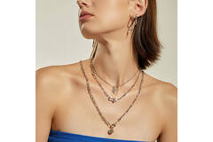 Pop Charms - Link necklaces - Silver / Rhodium plated - 45cm